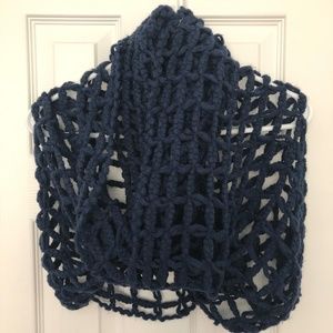 Dark Blue Wool Scarf/Shawl